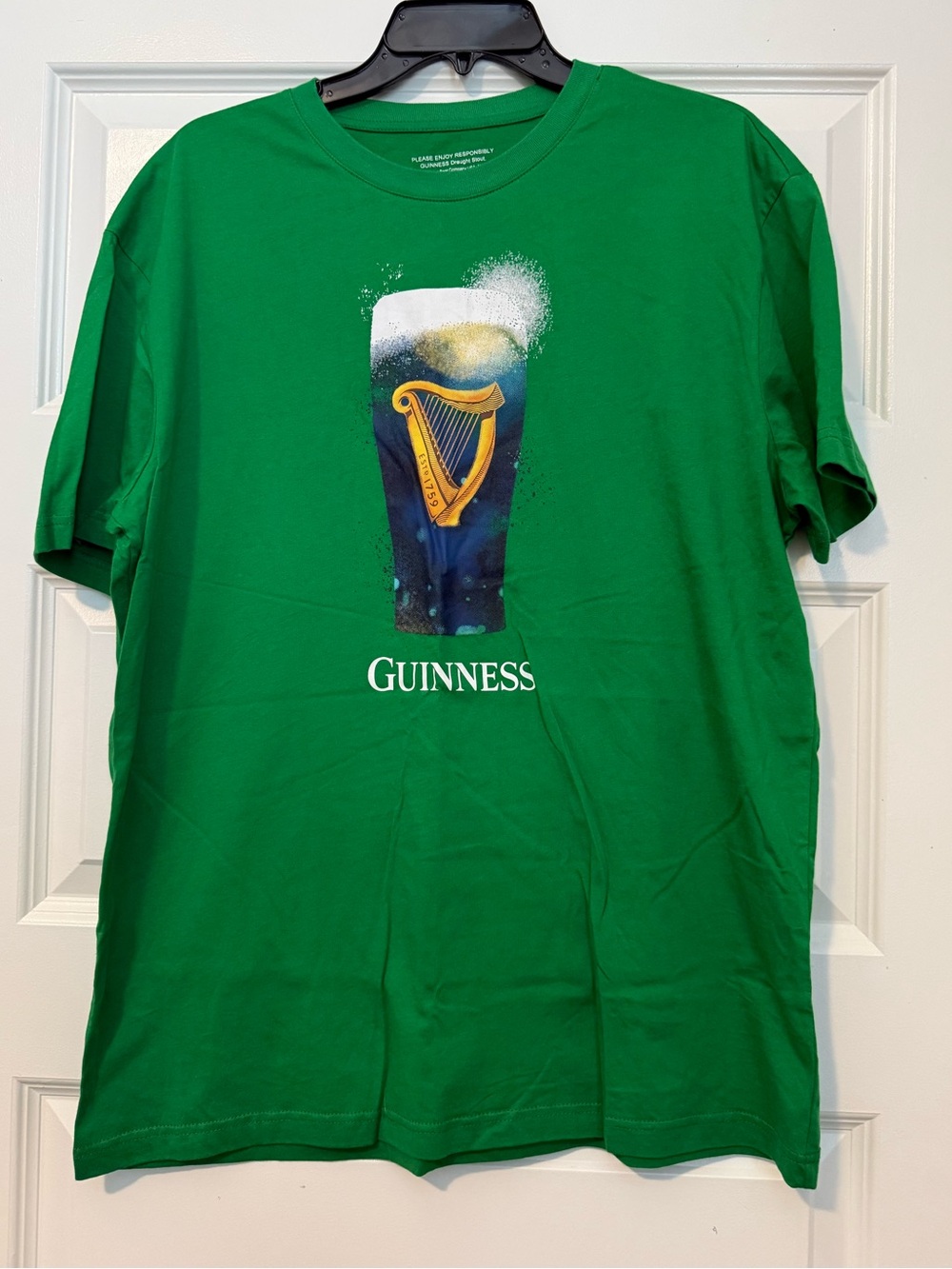 Guinness Draught Stout Green 100% Cotton T-Shirt
